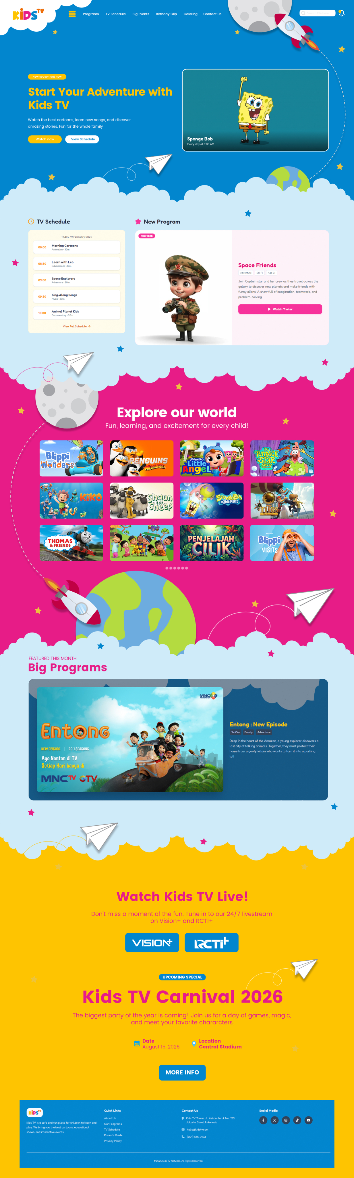 Kids TV Web UI Redesign